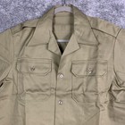 Vintage Us Army Military Shirt Mens Medium Tan beige Short Sleeve 8405-292-9383