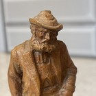 Vintage Hand Carved Wooden Woodsman With Cane Figurine  Folk Art