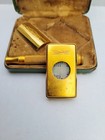 Gillette 1930 Old Type Double Edge Safety Razor Set In Case Clean 24k Gold Plate