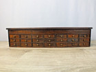 Antique Jewelry Watchmakers Cabinet With 21 Drawers And A Lift Top Compartment
