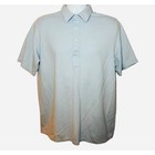 Criquet Mens Large Pima Cotton Short Sleeve Golf Polo Shirt Light Blue Preppy