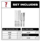 Milwaukee 6pc  Sds Plus Mx4 4 Cutter   Chisel Kit