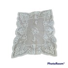 Vtg Sheer Ecru Lace Net Handkerchief Hanky Piece Work Grapes Scalloped Edge