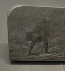 Antique Letterpress Wood Engraving Printer   s Block Wayfarer In Storm C1800s