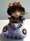 Wee Forest Folk Honk For Halloween M-454c Retired Mouse Witch Cat Bat   Car