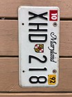 Vintage Maryland 1990s License Plate State Emblem Crest Original Paint
