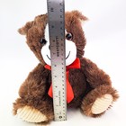 Dan Dee Collectors Choice Plush Puppy Dog Brown Sitting Red Bow Stuffed Animal