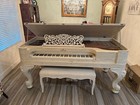 1874 Steinway Square Grand Piano  Unique White Grain Finish