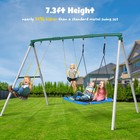 660lbs Metal Swing Set With 3 Swings Heavy Duty A-frame Kids Backyard Swing Set