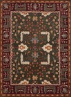 Hand Tufted Wool Rug   Green   Rust Floral Oriental Design For Living Room 6x9