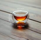 Set Of Six  6   1 7 Oz Elegant Double Wall Shot Glass Set  Espresso Glass 