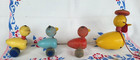 Vintage 1940 s Fisher Price Duck Family Wooden Pull Toy   Quacky Family    799