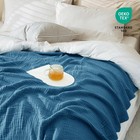 100  Cotton Muslin Throw Blanket 90  X 90  Queen Size   4-layers Summer Gauze T   