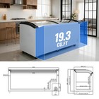 Commercial Chest Freezer Glass Lid 19 Cu Ft Ice Cream Display Sliding Top