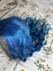 Long Bright Blue Ombr   Wavy Lace Front Wig 26   halloween Cosplay Costume