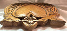 Vtg Carved Signed Don Mexican Folk Art Heart Doves Birds Wooden Wall Decor
