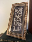 Vintage Persian Khatam Marquetry Frame With Birds Trees Metal Art Etched Copper