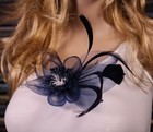 Flower And Feather Mesh Fascinator Hair Clip Or Brooch Chic Statement