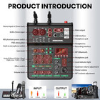4 Channel Audio Interface With Dual Wireless Mic Sound Board Console Mp3 Bluetoo