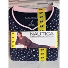 Nautica Navy Sleepwear Set Pajama With Pink And White Accents Size S