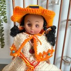 Vintage Native American Doll Handmade Crocheted Dress Beaded Collectible