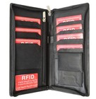 Rfid Blocking Leather Travel Wallet Passport Air Ticket Organizer
