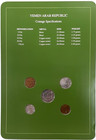 Set Of 5 Yemen Coins W mixed Dates In Info Card W stamp   Postmark