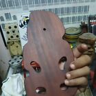 Wooden Hand Carved Maori Hei Tiki Wall Hanging New Zealand Abalone Eyes 23x12cm