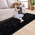 Black Hallway Runner Rug 2 x6  Long Area Rugs For Bedroom Living Non Slip Thick