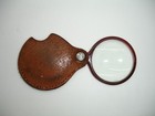 Papa s Old 2  Antique Pocket Magnifying Glass Leather Case Jeweler s Loupe Lens