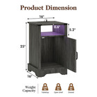 Led Nightstand Set Of 2 With Charging Station  Farmhouse Dark Gray