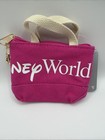 Disney Parks Walt Disney World Logo Mania Mini Canvas Tote Bag Keychain Pink New