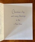 Vintage Unused Christmas Card Gold Glitter With Pretty Girl Angels Nativity