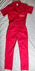 Dickies Jumpsuit Red Work Men s Short Sleeve Pockets Size Small Coverall