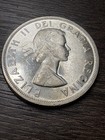 Canada 1958 Silver  1 Dollar Bu Totem Pole Centennial