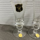 Set Of 6 E   R Cordial Pony Sooner Glasses Vintage With Stickers Made In Belgium