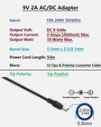 Dc 9v 2a Power Supply Ac Adapter 100-240v 50-60hz To Converter 9 Black 