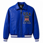 Custom Usa Varsity Leather Jacket Personalized Logo Name Bomber Jacket Men s