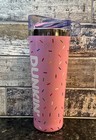 Dunkin Donuts 24oz Insulated Stainless Steel Tumbler Pink Sprinkles Confetti