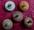  5  Excavated Civil War Eagle General Service Cuff Buttons  port Hudson 