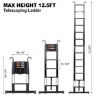 12 5ft Telescoping Ladder Aluminum Extension Step Multi-purpose 330lbs Capacity