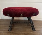 Antique Cast Iron Leg Foot Stool Renaissance North Winds Face Upholstered Seat