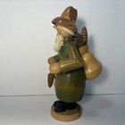 Vintage German Wooden Smoker Pine Cone Gatherer Incense Burner  Erzgebirge
