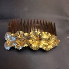 Vintage Ornate Hair Comb With Gold Floral Design For Elegant Hair Styling Usa