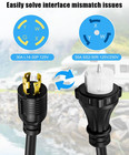 5 Ft Nema L14-30p To Ss2-50r Power Cord Adapter With Locking Ring  30a 120v 240v