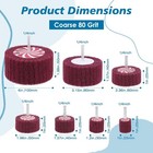 14pcs 2-in-1 Mounted Flap Wheels   Non-woven Wheels Set 80 Grit With 1 4  Shank