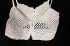Rare Antique French Edwardian White Cotton Bra  Size Small 34  Bust