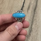 Carolyn Pollack Sterling Silver Blue Turquoise Ring American West Oval Size 7 5