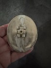 Vtg Native American Sterling Silver Handmade Turquoise Coral Western Belt Buckle