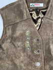 Traditional Leather Vest Women s Alphorn Size 44 Brown Embroidery Real Leather 
